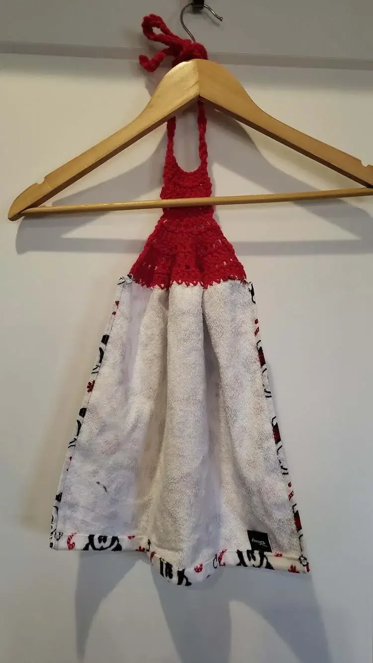 Disney Mickey Mouse Christmas Crochet Top Hanging Kitchen Hand Towel